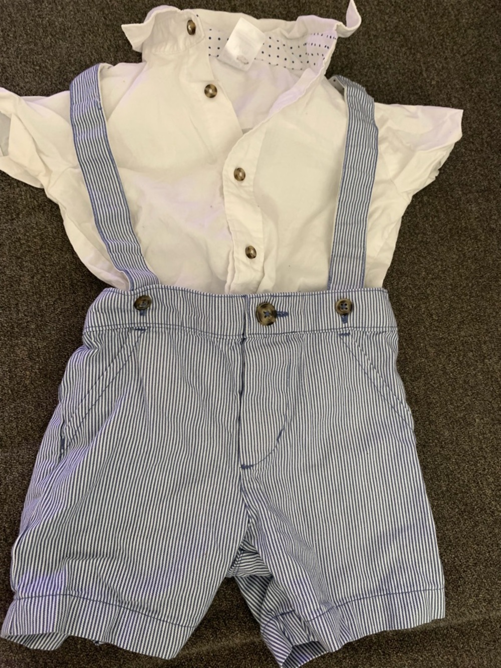 Carter's Blue and White Pinstripe Outfit